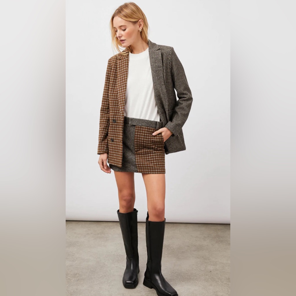 Rails Houndstooth Plaid Mini Skirt